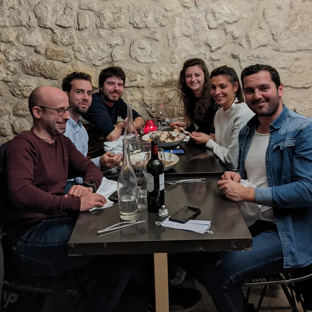 Restau d'adieu avec Mathilde, Aurélien, Virginie, François et Jérémy